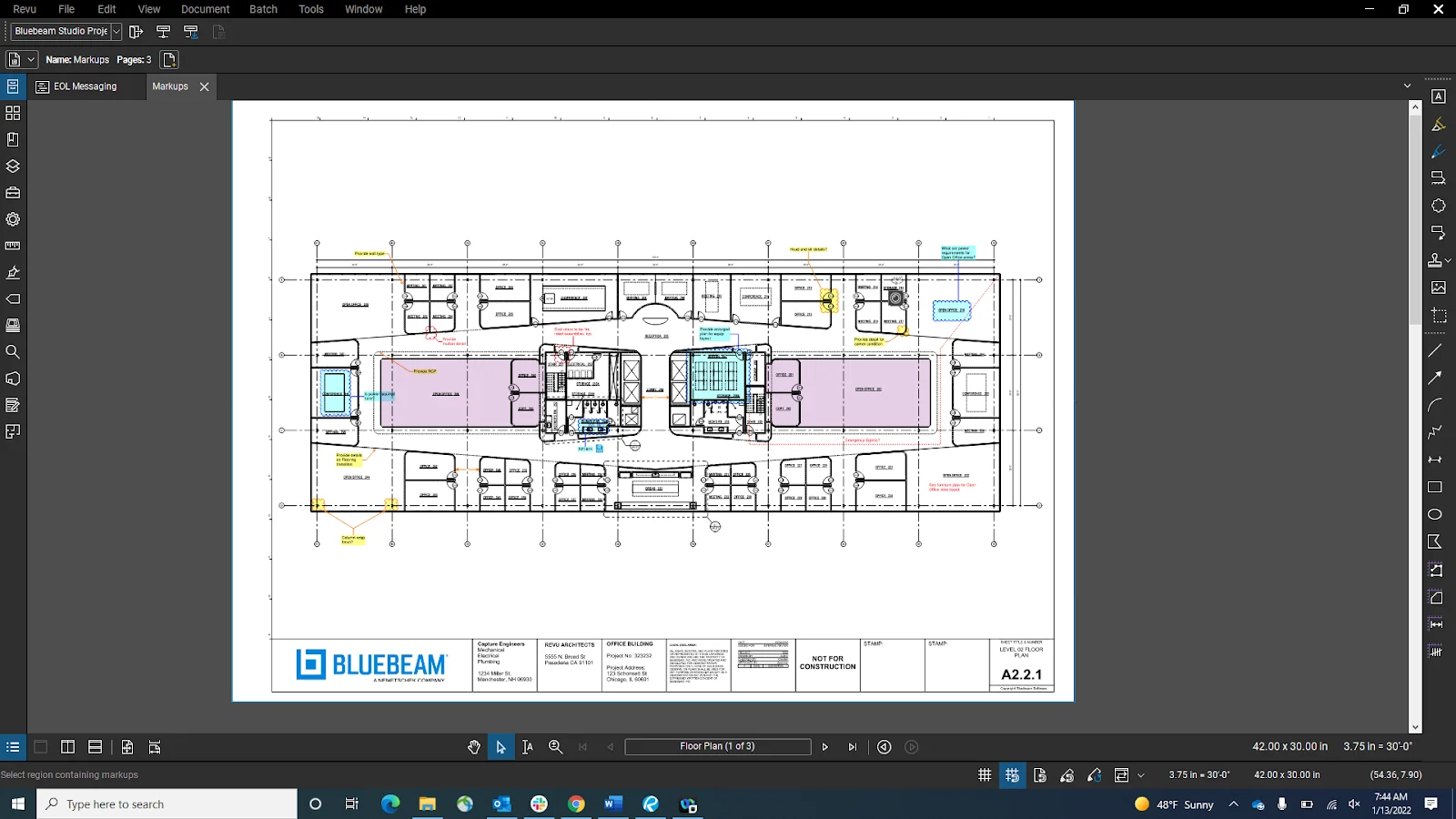 Bluebeam Revu/Studio interface