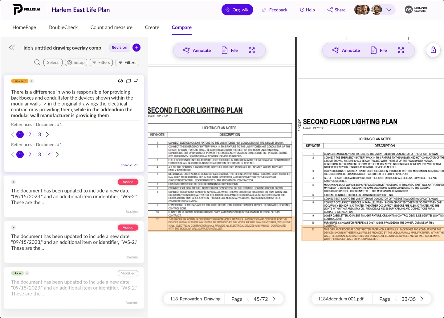 Pelles.ai platform interface